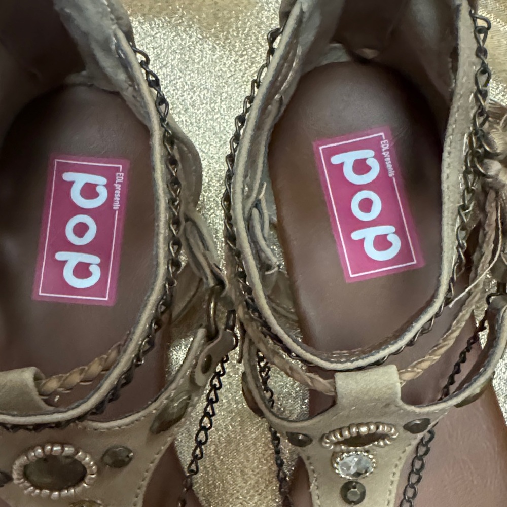 Pop Gladiator Style Ankle Sandals - Tan / Brown Women’s Size 9 - Picture 9 of 9
